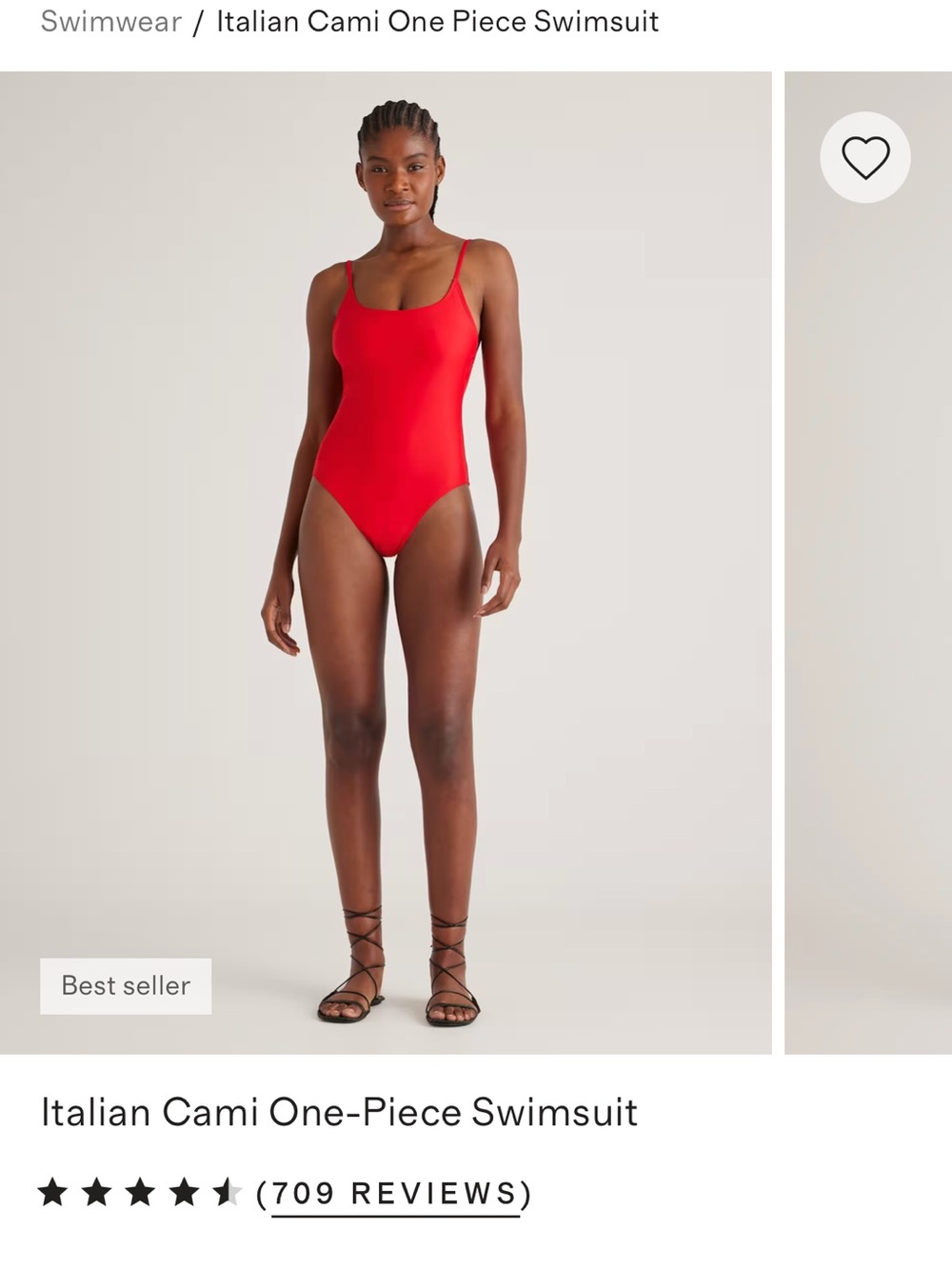 Quince Red Italian Cami One-Piece Swimsuit